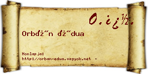 Orbán Édua névjegykártya